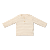 Beige gestreepte t-shirt - T-shirt long sleeve soft beige stripe noos